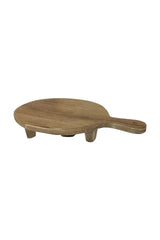LW18040 Le Monde Round Rustic Wood Tray on Feet