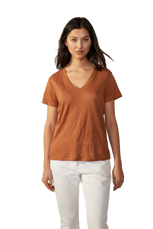 LAING Linen V-Neck Tee