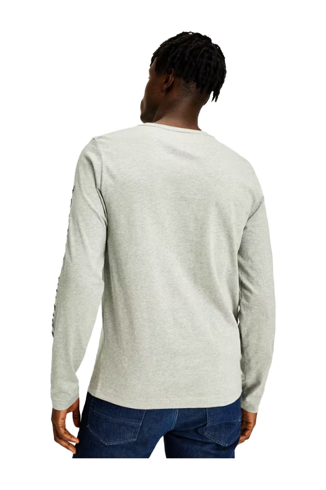 Tommy Hilfiger Logo Long Sleeve Tee Light Grey Heather