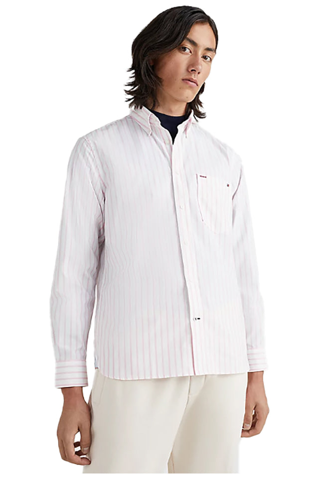 MW0MW29183 Tommy Hilfiger Striped Shirt Pink White 
