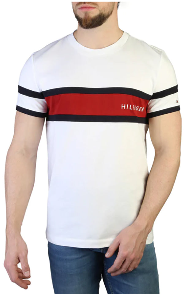 MW0MW29282 Tommy Hilfiger Colourblock Place Tee White 