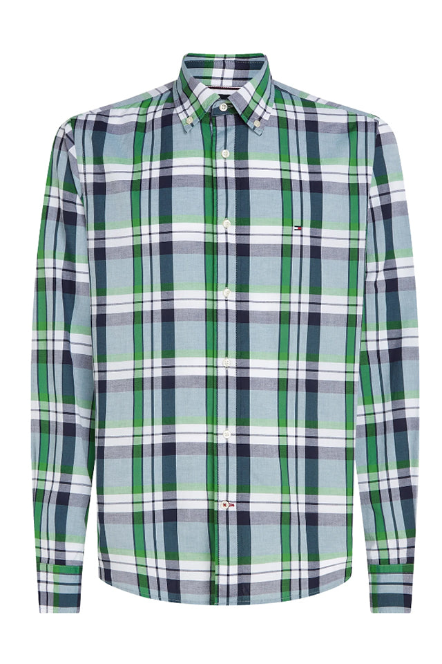 MW0MW30683 Tommy Hilfiger Soft Tartan Shirt Frosted Green Multi 