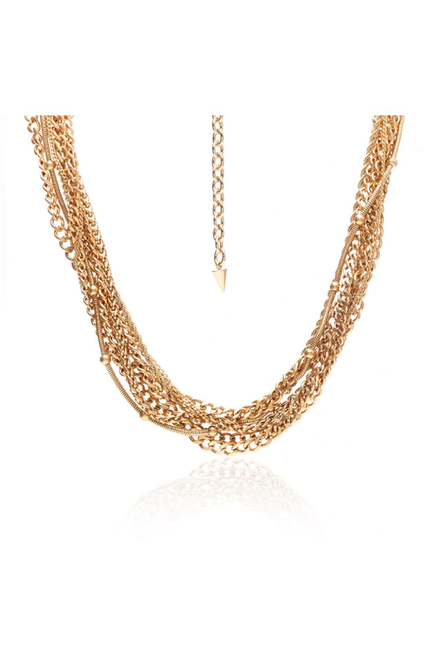 N0110 Silk & Steel St Tropez Necklace Gold