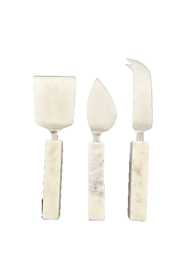 NL25644 Nel Lusso Blanco Cheese Knife Set Marble