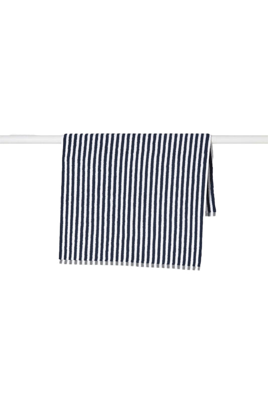 NTP5009BMN Citta Wide Stripe Cotton Bath Mat Navy White