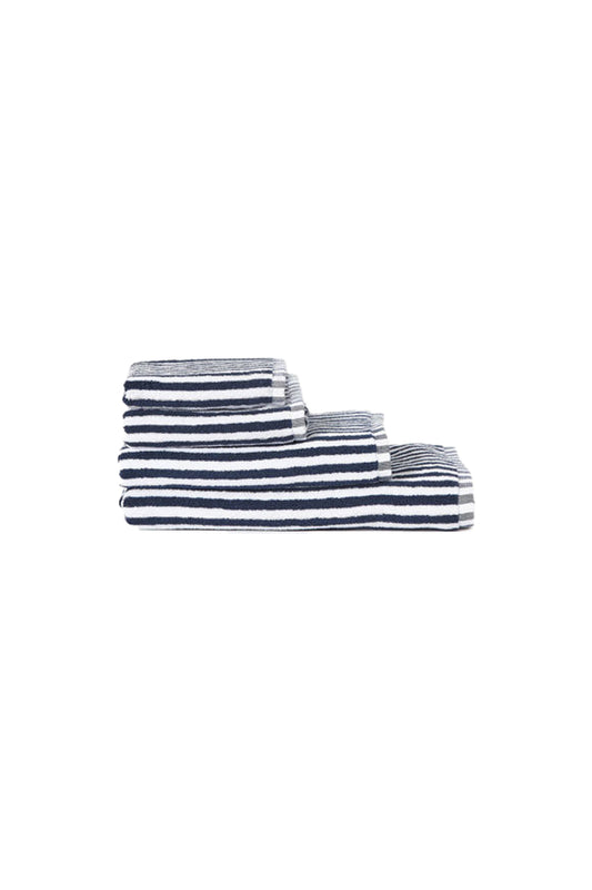 NTP5009FCNO Citta Wide Stripe Cotton Face Cloth Navy White