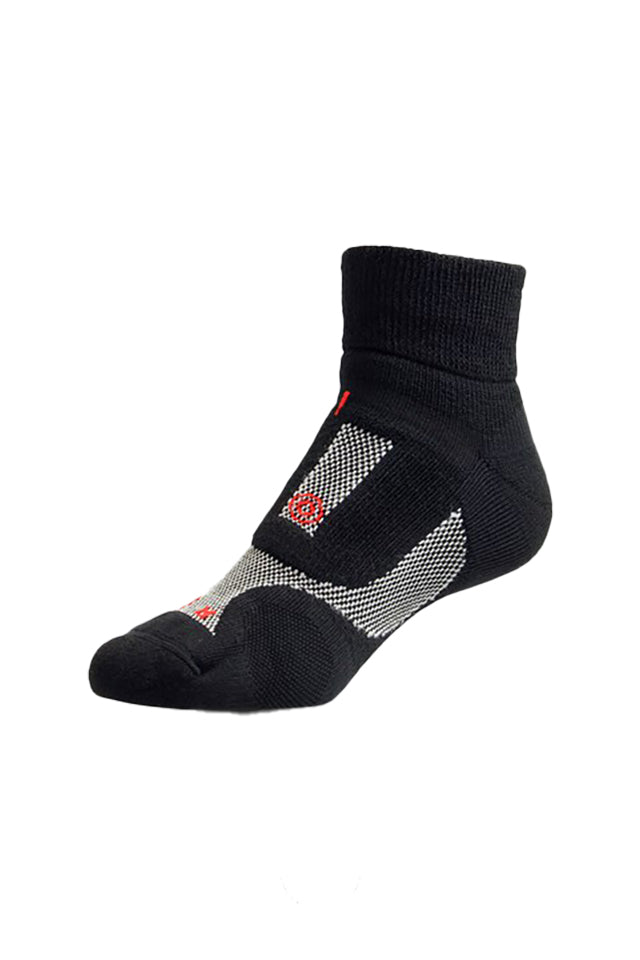 P003 NZ Sock Co. Unisex Airbourne Plus Quarter Sock Black