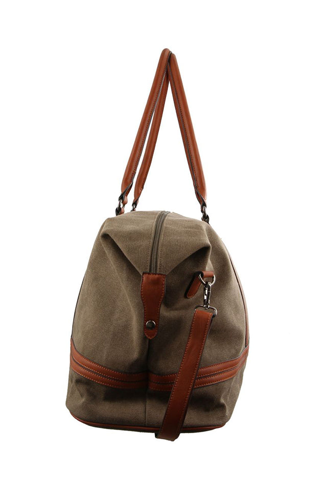 Pierre Cardin Canvas Overnight Bag Brown