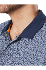 Gazman Floral Print Polo Navy 