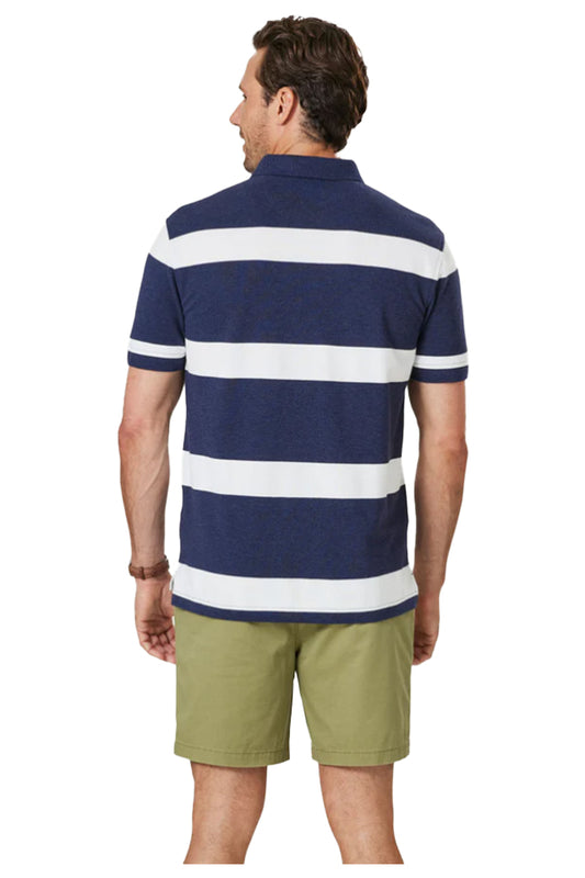 POLS22015 Gazman Bold Stripe Polo Navy 