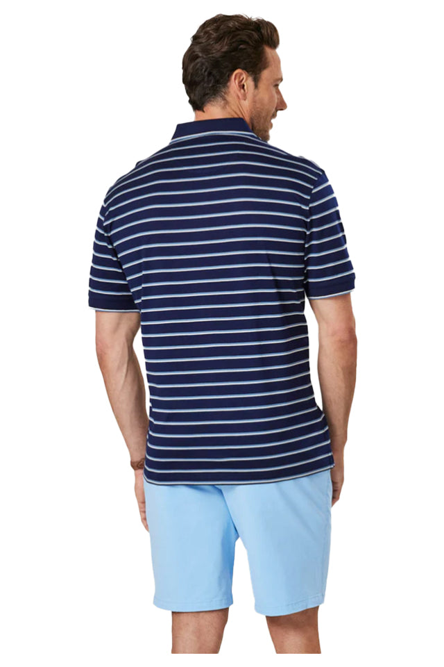 POLS22085 Gazman Smart Tri-Stripe Polo Steel 