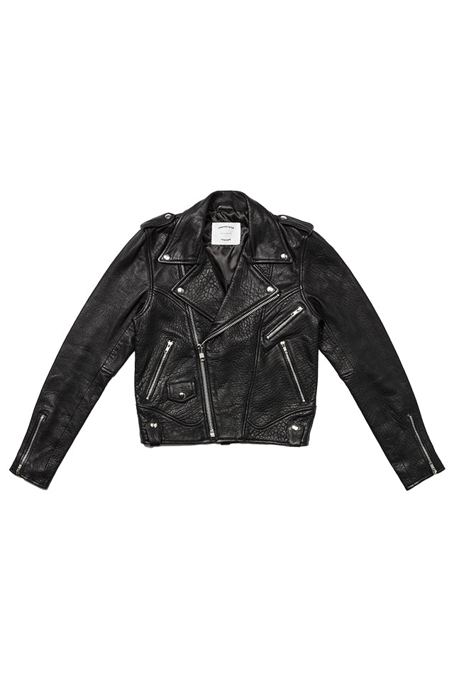 Understated Leather Pebbled Slick Leather Jacket