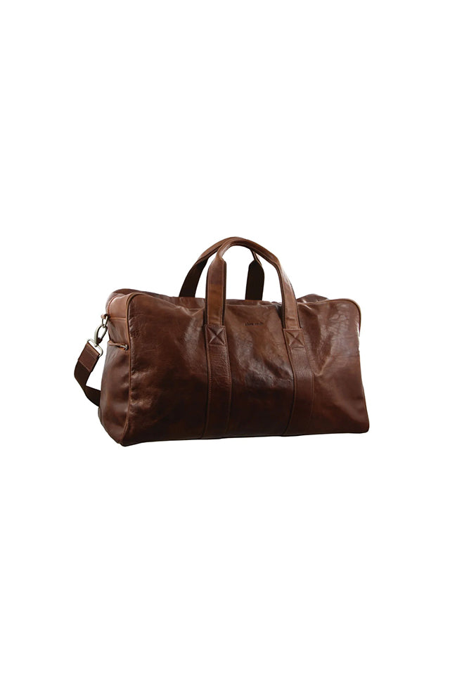 Pierre Cardin PC2825 Rustic Leather Overnight Bag Chocolate