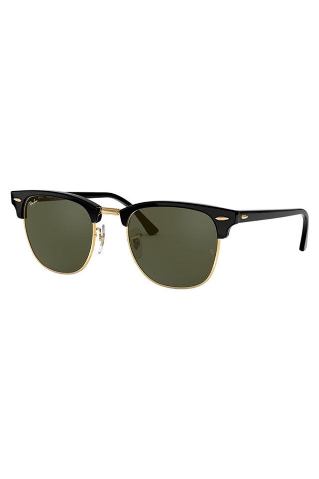 RB3016 55 Clubmaster Sunglasses Black Green 