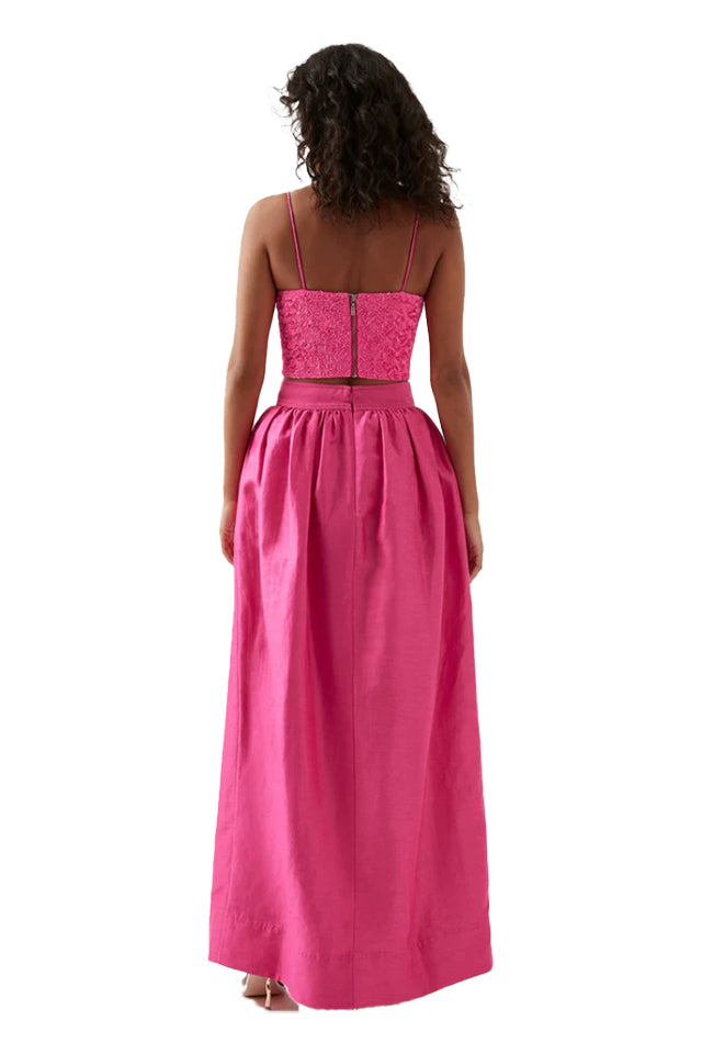 RE4244 Aje Mirabelle Tulip Maxi Skirt Fuchsia