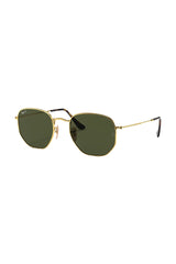 Ray-Ban 0RB3548N Hexagonal Sunglasses Arista Gold With Green 