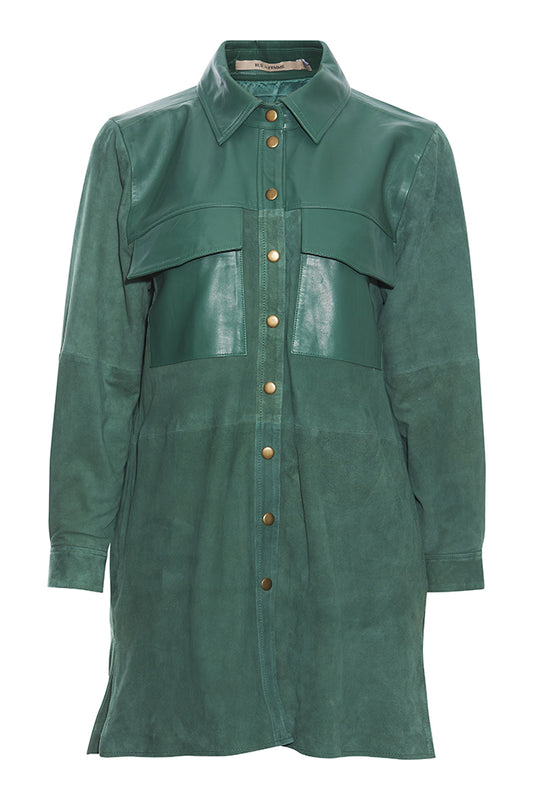 Rue De Femme Lena Suede Shirt Hunter Green 