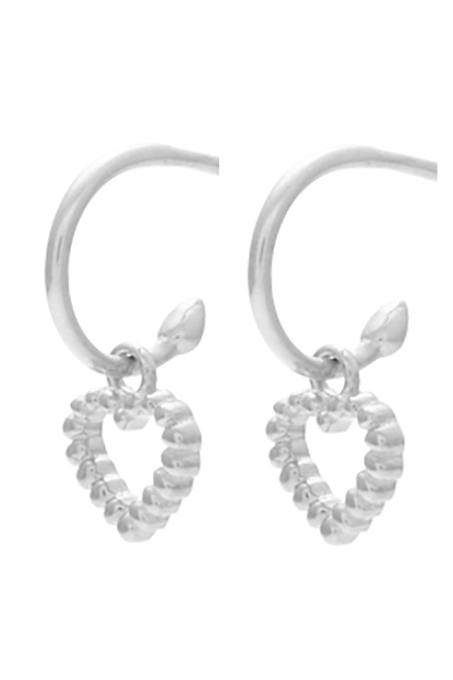 Silk & Steel SFE56S Cutout Heart Hoop Silver
