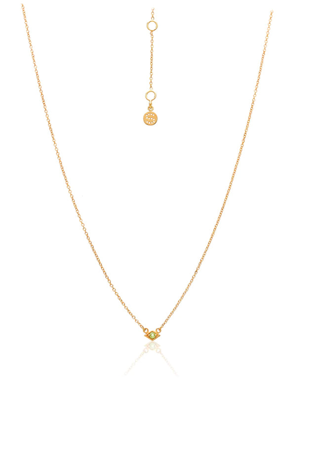 Silk & Steel Superfine Keepsake Necklace Green Peridot Gold