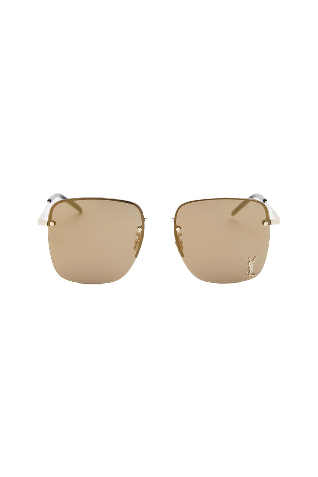 St Laurent Rectangular Sunglasses Gold