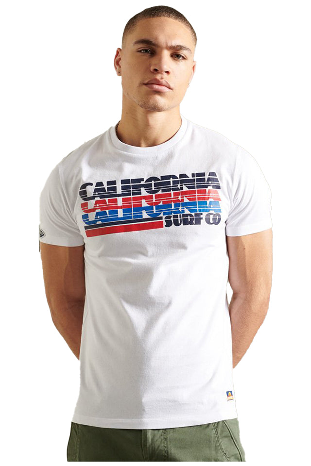 SM13CT9R Superdry Cali Surf Graphic Tee Optic