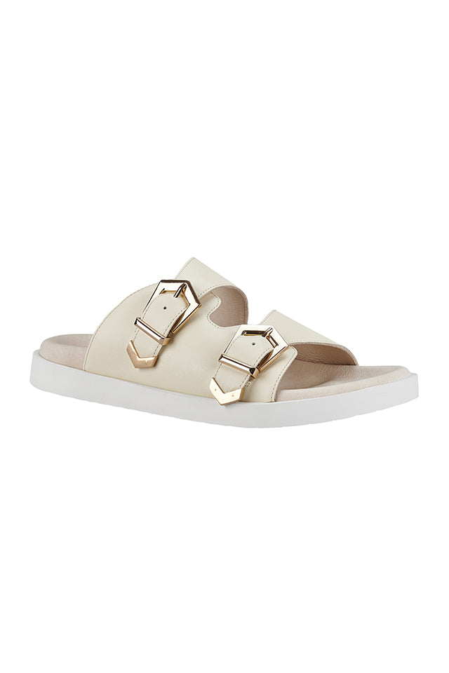 SS221S736 Sol Sana Mika Footbed Slide Off White Gold 