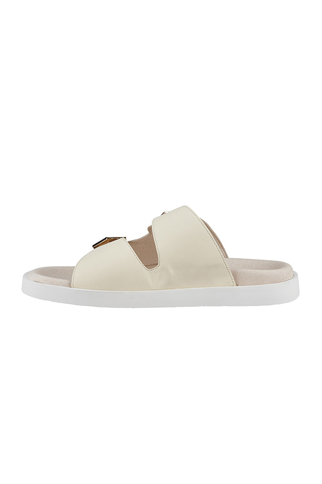 SS221S736 Sol Sana Mika Footbed Slide Off White Gold 