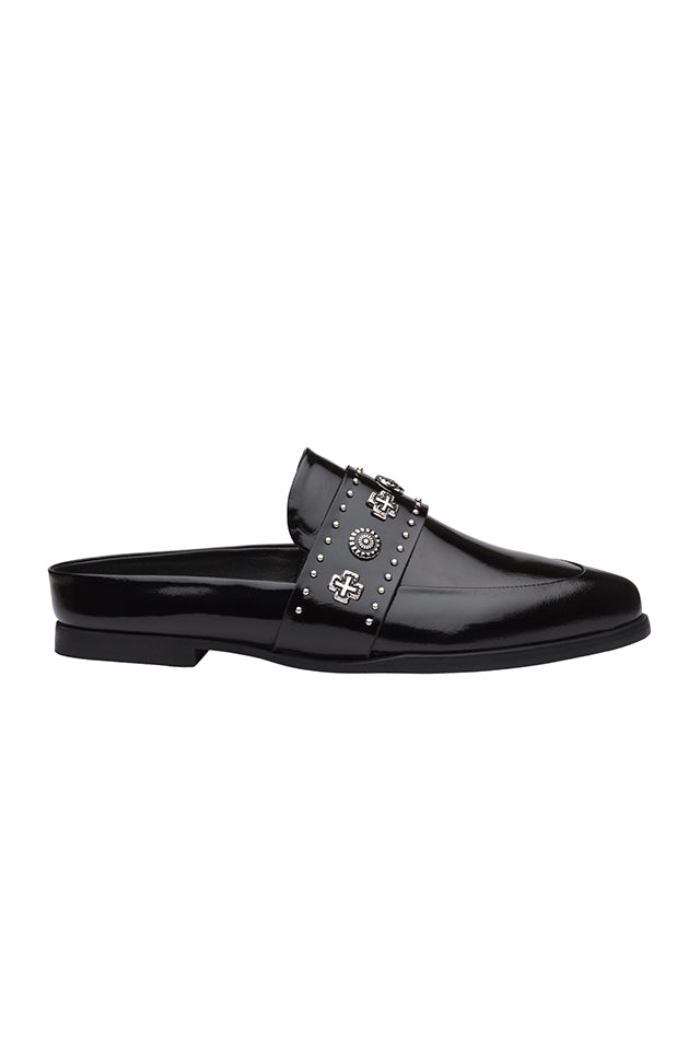 SS22CORE04 Sol Sana Tuesday Slide Patent Black Silver 