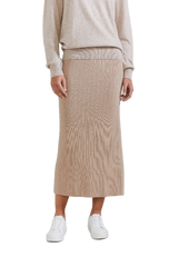 LAING Harry Ribbed Knit Skirt wheat
