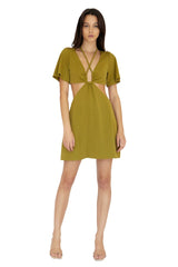 Third Form Double Crossed Tee dress Chartreuse 