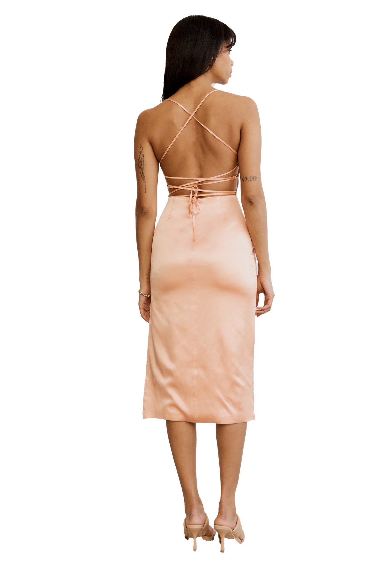 Third Form Loose Ends Midi Dress Peach