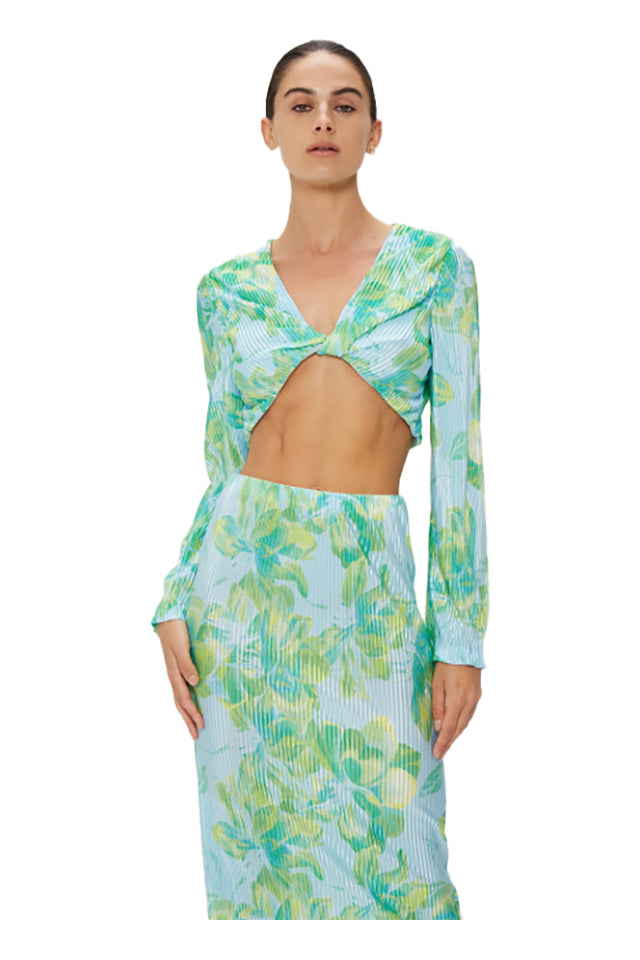 Third Form Pleat Twist Top Floral