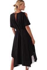 Taylor 8221 Open Intermittent Dress Black White