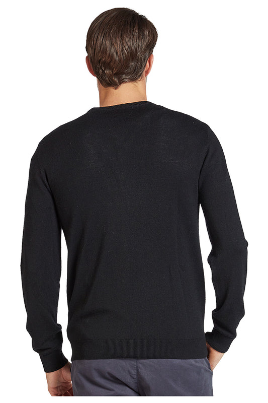 W440 The Academy Brand Merino Crew Neck Jersey Black