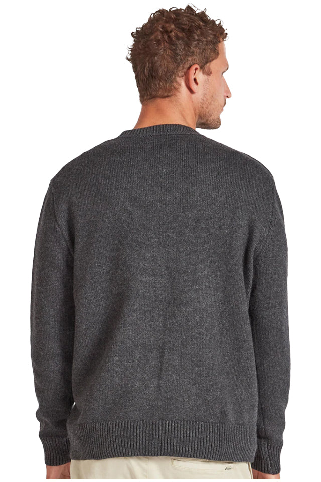 W471 The Academy Brand Malibu Crew Sweater Charcoal