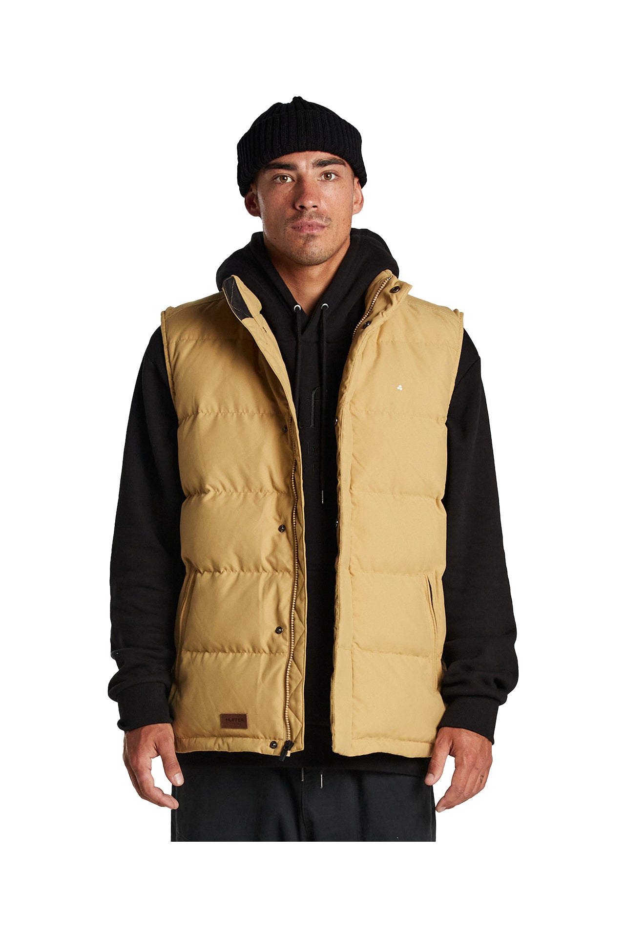 Huffer Men's Classic Down Vest Tan