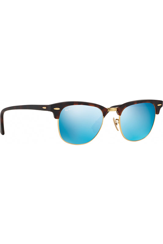 Ray Ban Clubmaster Sand Havana Sunglasses Blue Mirror Tortoise 