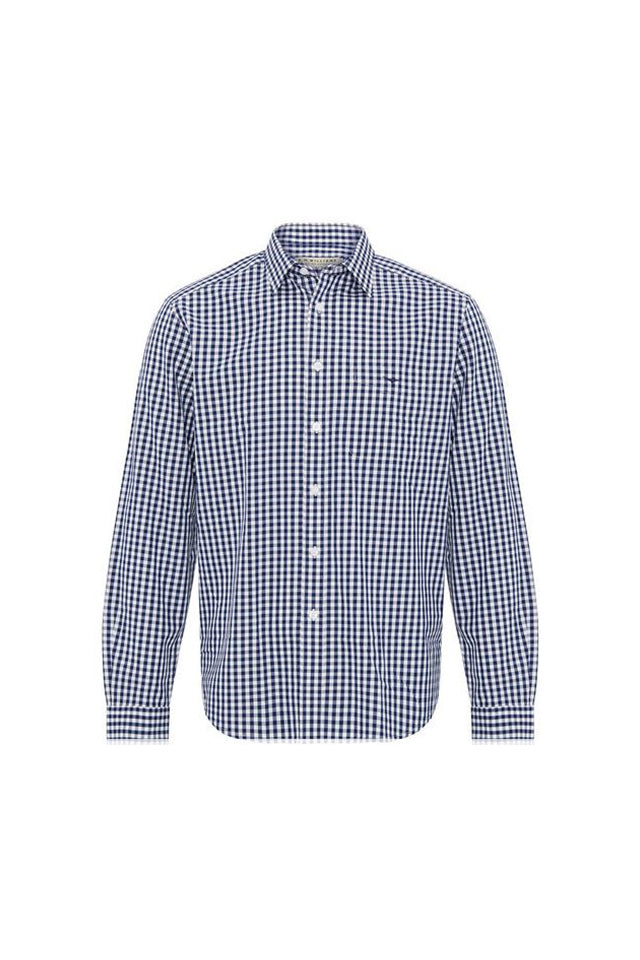 RM Williams Collins Shirt Navy White Check 