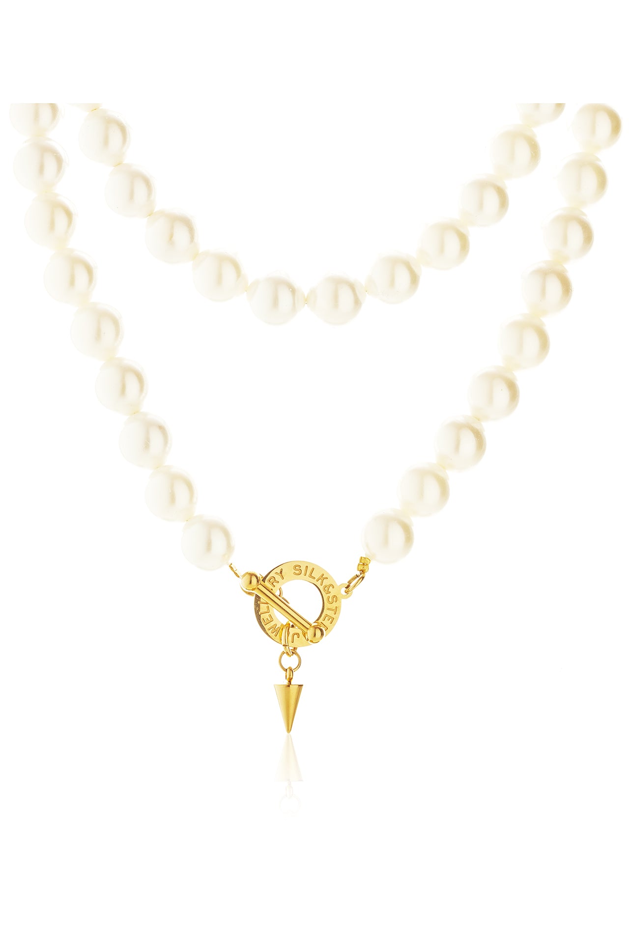 Silk & Steel Matriarch Necklace Pearl Gold