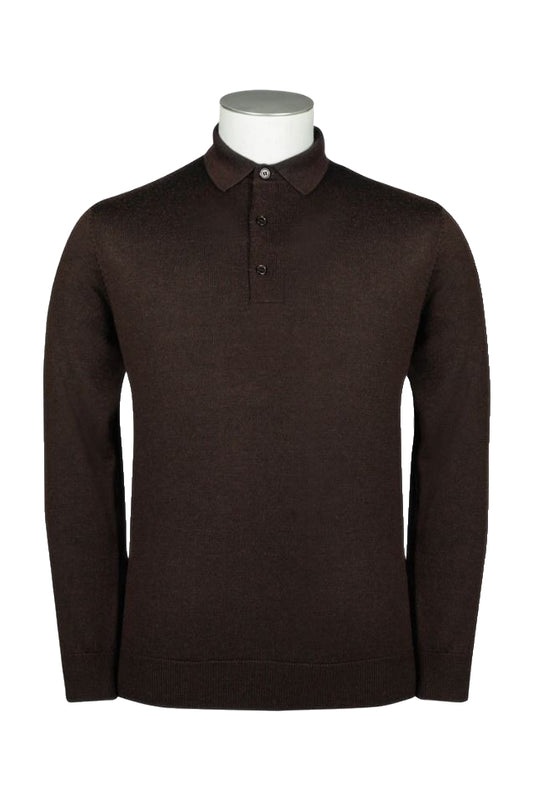 Rembrandt Owaka Button Polo Chocolate Brown