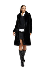 Unreal Fur Raven Coat Black